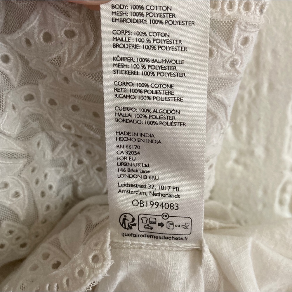 Free People White Cotton Boho Lace Tank Top Size Small - Picture 5 of 8